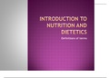 Nutrition and Dietics