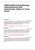 NURS-6640 Psychotherapy Individ Review Test Submission: Week 11 Final Exam
