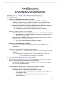 Handboek Kwalitatieve Onderzoeksmethoden - Samenvatting