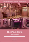 Entrepreneurship in Hotel Management - Business Plan The Pink Room