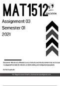 MAT1512 ASSIGNMENT 3 SEMESTER 1 2021 SOLUTIONS
