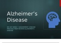 NR507 WEEK 7 ASSIGNMENT &semi; Disease process peer review - Alzheimer's Disease 