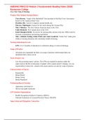 NURSING PRN1192 Module 1 Fundamentals Reading Notes (2020) Rasmussen College