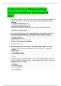 Endocrine Quiz Pharmacology practice questions and answers 2021  