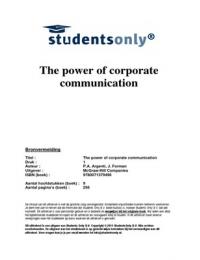 Samenvatting The power of corporate communication