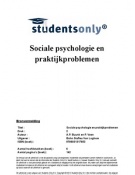 Samenvatting Sociale psychologie en praktijkproblemen