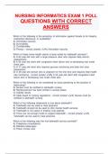 NURSING INFORMATICS EXAM 1 QUESTIONS WITH CORRECT ANSWERS