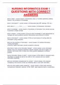NURSING INFORMATICS EXAM 1 QUESTIONS WITH CORRECT ANSWERS