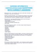 NURSING INFORMATICS EXAM 1 QUESTIONS WITH CORRECT ANSWERS