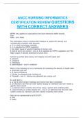 NURSING INFORMATICS EXAM 1 QUESTIONS WITH CORRECT ANSWERS
