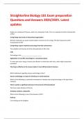 Straighterline Biology 101 Exam preparation  Questions and Answers 2024&sol;2025&period; Latest  updates 