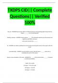TXDPS CID&vert;&vert; Complete Questions&vert;&vert; Verified 100&percnt;