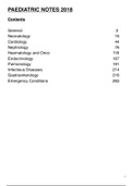 Pediatrics Medical Summary, using Nelson and class notes