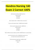 Hondros Nursing 160 Exam 2 Correct 100&percnt;