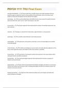PSYCH 1111 TRU Final Exam Questions With Answers Graded A&plus; Assured Success