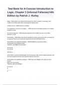  Test Bank for A Concise Introduction to Logic&comma; Chapter 3 &lpar;Informal Fallacies&rpar;14th Edition by Patrick J&period; Hurley