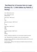  Test Bank for A Concise Intro to Logic &lpar;Hurley&rpar; Ch&period; 1 &lpar;14th Edition by Patrick J&period; Hurley&rpar;