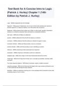  Test Bank for A Concise Intro to Logic &lpar;Patrick J&period; Hurley&rpar; Chapter 1 &lpar;14th Edition by Patrick J&period; Hurley&rpar;