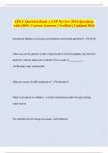APEA Question Bank AANP Review 2024 Questions with 100&percnt; Correct Answers &vert; Verified &vert; Updated 2024