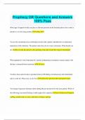 Prophecy OR Questions and Answers 100&percnt; Pass