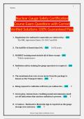 Nuclear Gauge Safety Certification Course Exam Questions with Correct Verified Solutions 100&percnt; Guaranteed Pass