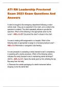 ATI RN Leadership Proctored  Exam 2023 Exam Questions And  Answers