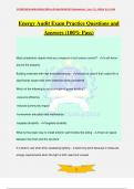 Energy Audit Exam Practice Questions and Answers &lpar;100&percnt; Pass&rpar;