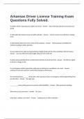  Arkansas Driver License Training Exam Questions Fully Solved&period;