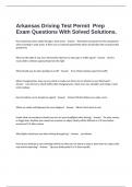  Arkansas Driving Test Permit  Prep Exam Questions With Solved Solutions&period;