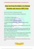 State Test Prep Fire Fighter I&comma; II&comma; Hazmat Questions and Answers &lpar;100&percnt; Pass&rpar;