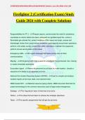 Firefighter 2 &lpar;Certification Exam&rpar; Study Guide 2024 with Complete Solutions