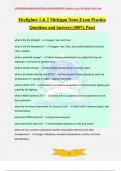 Firefighter 1 & 2 Michigan Notes Exam Practice Questions and Answers &lpar;100&percnt; Pass&rpar;