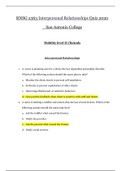 RNSG 2363 Interpersonal Relationships Quiz 2020 &lowbar; San Antonio College &vert; RNSG2363 Interpersonal Relationships Quiz 2020 &lowbar;Grade A