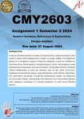 CMY2603 Assignment 1 COMPLETE ANSWERS&rpar; Semester 2 2024 - DUE 27 August 2024