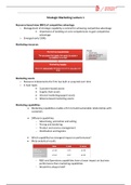 Strategic Marketing - Notes &plus; All example questions exam mentioned in lectures &plus; Lectures