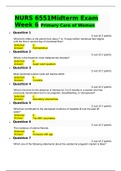 NURS 6551 Midterm Exam Week 6 Primary Care of Women