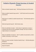 Sedative-Hypnotic Drugs Questions & Detailed Answers