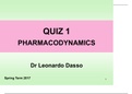 Pharm 5001 Pharmacodynamics Quiz 1 {2020} - St. George's University | Pharm 5001 Pharmacodynamics Quiz 1 - A Grade