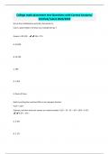 College math placement test-Questions with Correct Answers&sol; Verified&sol; latest 2024&sol;2025