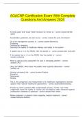   AGACNP Certification Exam With Complete Questions And Answers 2024