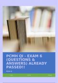 PCMH QI - EXAM 6 &lpar;QUESTIONS & ANSWERS&rpar; ALREADY PASSED&excl;&excl;