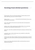 Sociology Exam &lpar;limited questions&rpar;and Answers