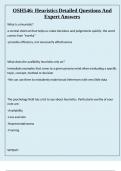 OSH546&colon; Heuristics Detailed Questions And Expert Answers