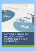 PATIENT CENTERED MEDICAL HOME &lpar;PCMH&rpar; 2024 Q & A GRADED A&plus;