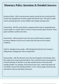 Monetary Policy Questions & Detailed Answers