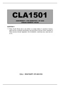 CLA1501 Assignment 1 (2021) answers