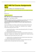 MGT 640 Full Course Assignments GCU