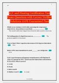 A&sol;C and Heating Certification Test Exam Questions with Correct Verified Solutions 100&percnt; Guaranteed Pass