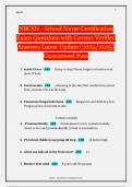 NBCSN - School Nurse Certification Exam Questions with Correct Verified Answers Latest Update &lpar;2024&sol;2025&rpar; Guaranteed Pass