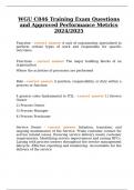 WGU C846 Training Exam Questions and Approved Performance Metrics 2024&sol;2025